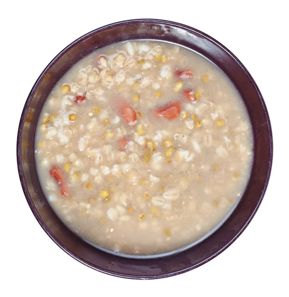 Above view of mess of pottage in bowl isolated — Stock Image Above view of mess of pottage in bowl isolated Stock Image