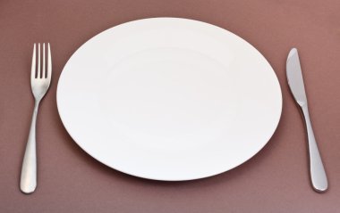 beyaz porselen tabak çatal ve bıçak brown hakkında
