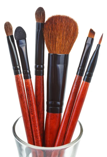 Makeup brush set isolated on white — Stock Photo, Image