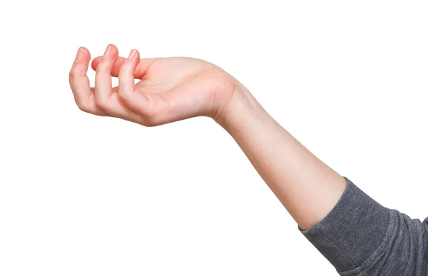 Förvirring - hand gest med kupad handflata — Stockfoto