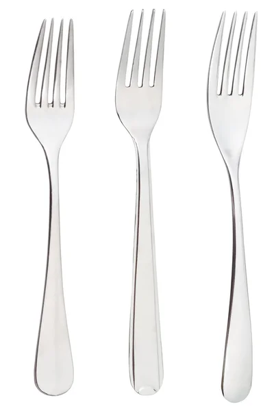 Uppsättning av middag gafflar isolerad på vit — Stockfoto