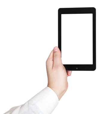 touchpad işadamı el tutar