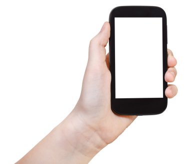 ekran dışarı kesim ile akıllı telefon tutarak kız