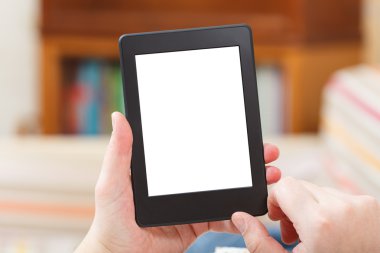 adam ekran dışarı kesim ile kitap okuyucu ile okumak