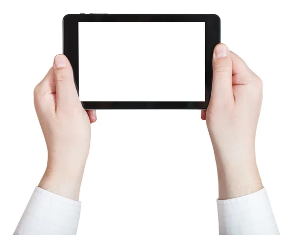 Zakenman handen met touchpad — Stockfoto