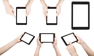 tablet pc ekran dışarı kesim ile tutarak el