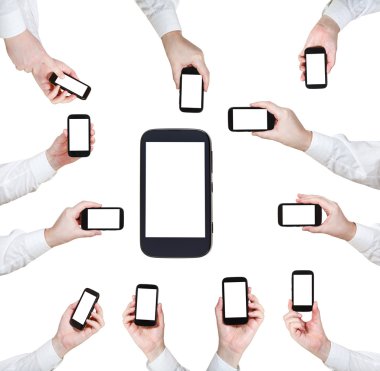 işadamı el ile akıllı telefonlar