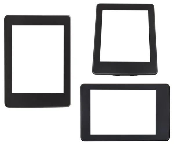 Set of e-book reader with cut out screen isolated — Stock Photo, Image