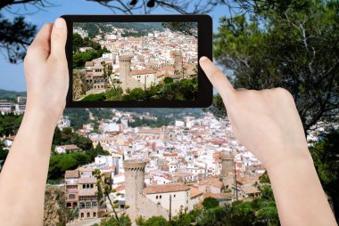 Tossa de Mar şehrin turistik alarak fotoğraf