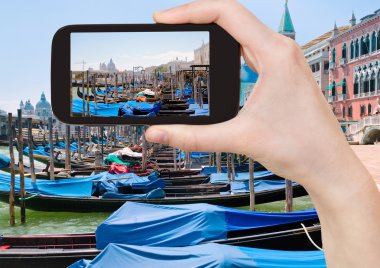 Piazza San Marco yakınındaki gondol fotoğraf çekici