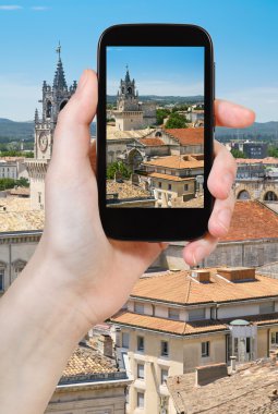 Avignons şehrin turistik alarak fotoğraf