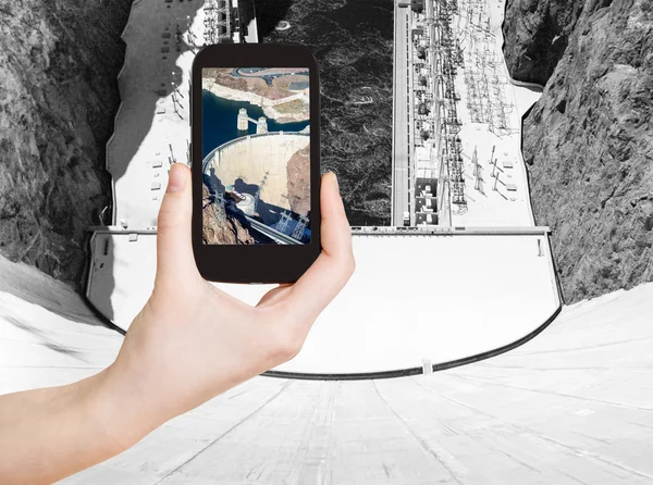 Shooting photo of above view of of Hoover Dam — Stock Photo, Image