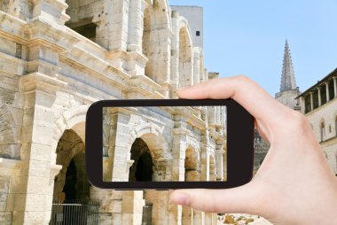 Arles Anfi Tiyatro turist alarak fotoğraf