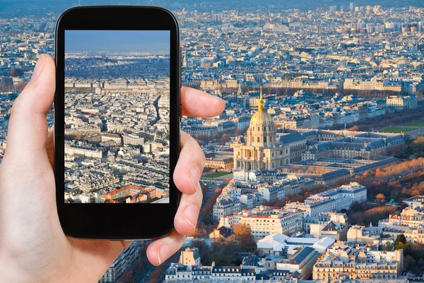 Turistické odběr Foto Panorama Paříže — Stock fotografie