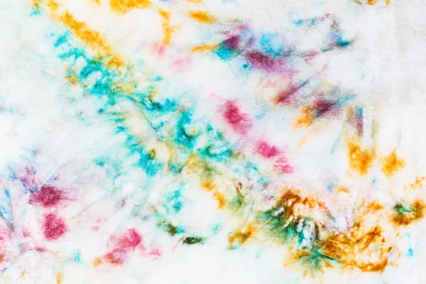 Abstract spots of batik painted on white silk — Stock Photo, Image