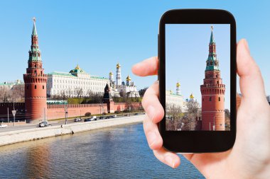 tourist photographs of Moscow Kremlin clipart