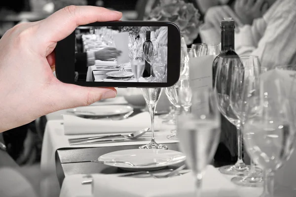 Tourist photographs of beginning official dinner — Stock Photo, Image