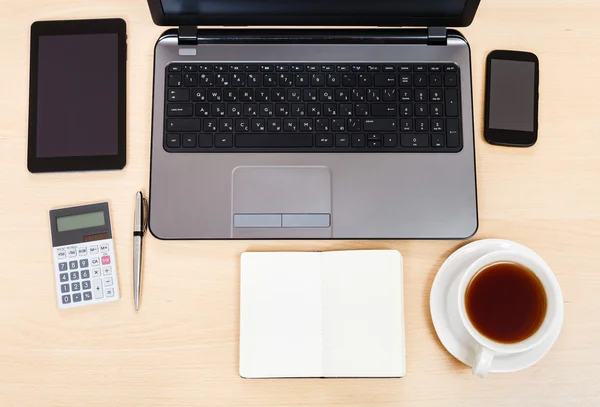 Business still life - top view of working table — Stock Photo, Image