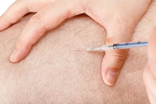 Doente faz injeções de insulina diabética — Fotografia de Stock