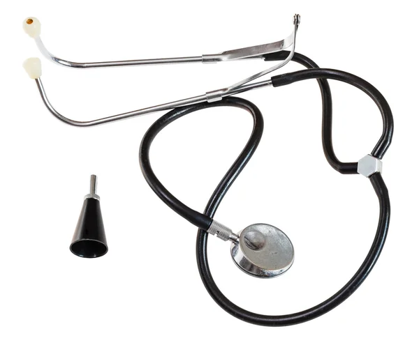 Used modern stethoscope isolated on white — Stock Photo, Image