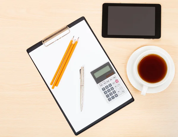 Business stilleben - ovanifrån av office tillbehör — Stockfoto