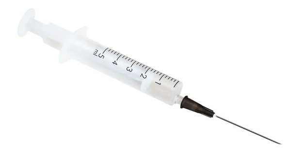 Medical plastic disposable 5 ml syringe — Stock Photo, Image