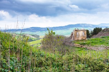 Morgantina antik Yunan kalıntılar ile manzara