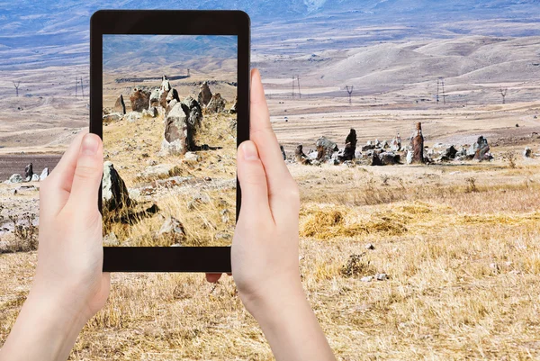 Foto de menhires Monumento a Zorats Karer en Armenia —  Fotos de Stock