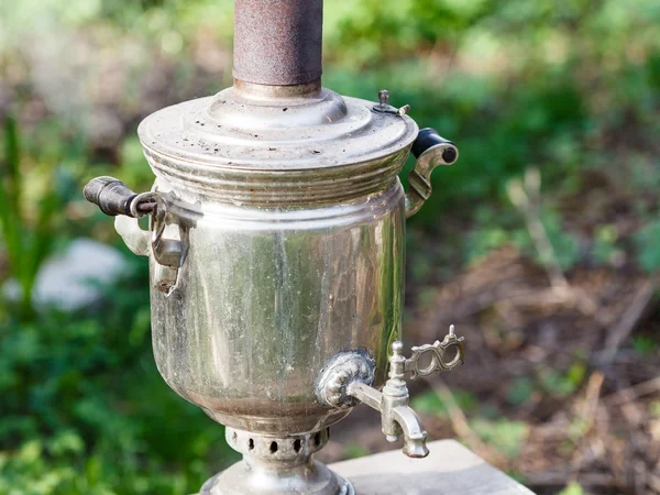 Old steel samovar - boiling kettle — Stock Photo, Image