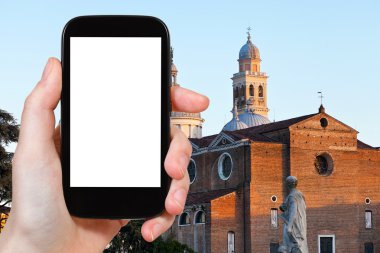 turist S.Giustina Padua Basilica fotoğraf arşivi