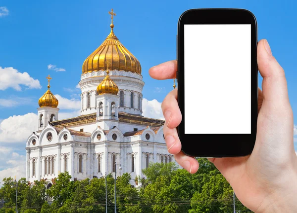 Tourist photographs of Cathedral in Moscow — Stock Photo, Image