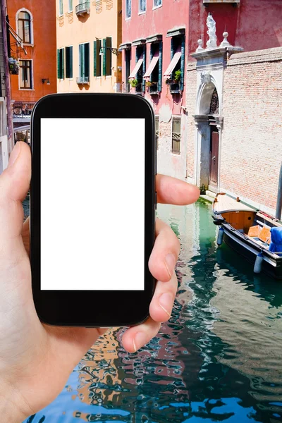 Fotografías turísticas de canal, barcos en Venecia —  Fotos de Stock