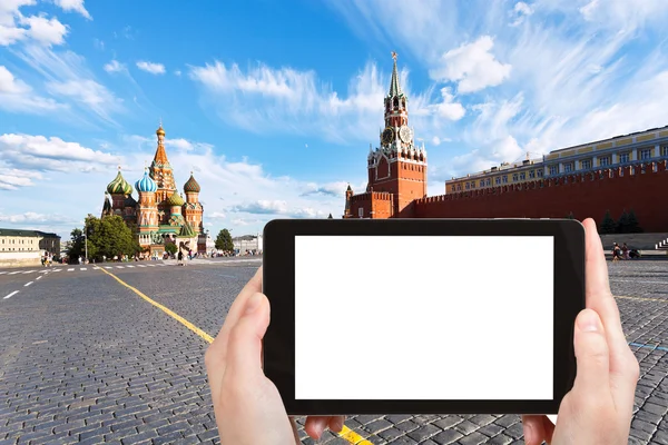 Tourist photographs of Red Square in Moscow — Stock Photo, Image