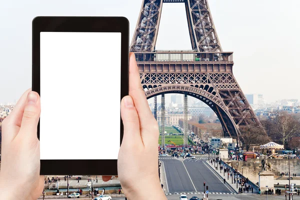 Fotografías turísticas Pont d Iena y Torre Eiffel — Foto de Stock