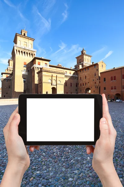 Tourist photographs of Piazza Castello in Ferrara — Stock Photo, Image