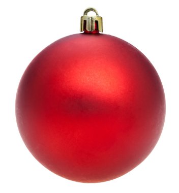Beyaz arka plan üzerinde izole xmas kırmızı top