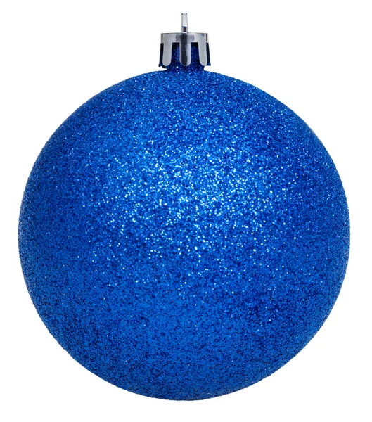 Boule bleu foncé de Noël isolé sur blanc — Photo
