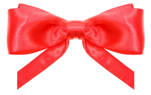 Symmetriska röda bow med vertikalt skurna ändar — Stockfoto