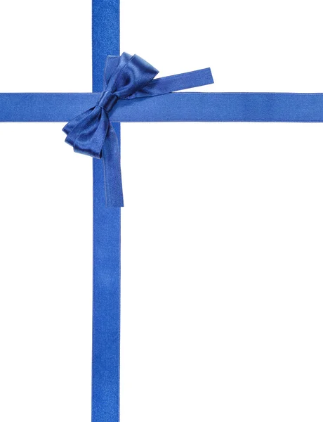 Arcos de satén azul y cintas aisladas - conjunto 6 —  Fotos de Stock