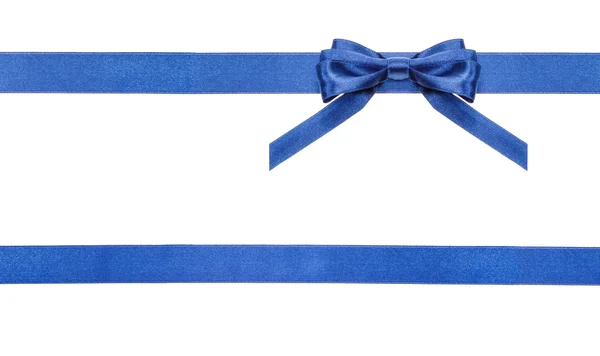 Изолированные синие атласные банты и ленты - комплект 18 — стоковое фото