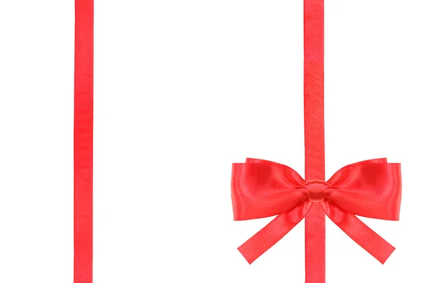 Red satin bow knot and ribbons on white - set 49 — Stock Photo, Image