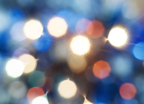Luz azul desenfocada de Navidad de filtro difuso — Foto de Stock