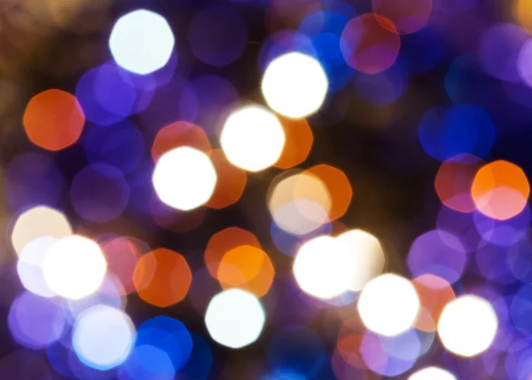 Luci di Natale luccicanti blu, rosse e viola — Foto Stock
