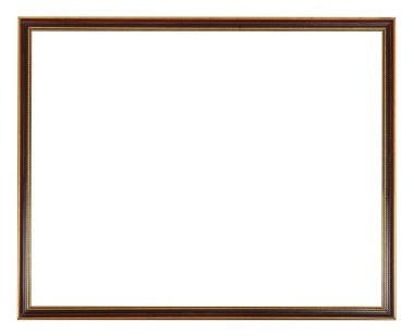 red, black and gold painted narrow picture frame