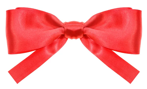 Symmetriska röda band rosett med square skär ändarna — Stockfoto