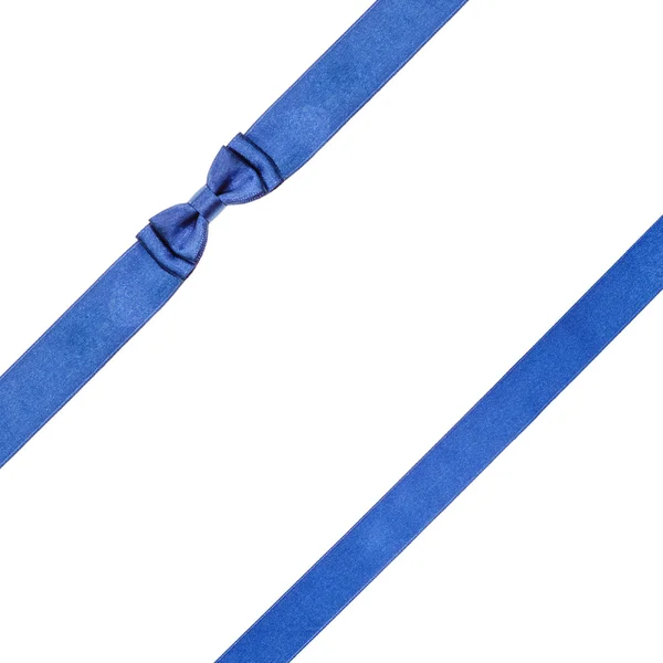 Blå satin bågar och band isolerade - set 31 — Stockfoto