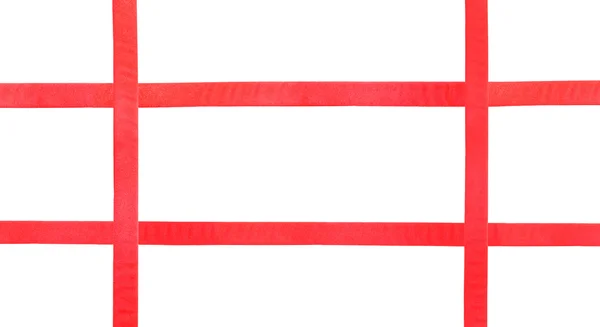 Cintas de satén rojo sobre blanco - conjunto 38 — Foto de Stock