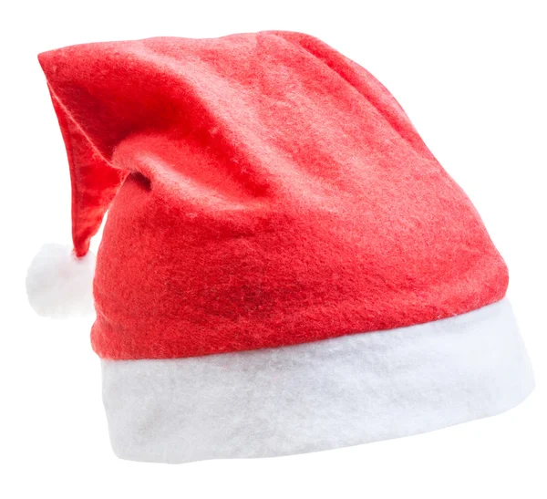 Traditional red santa hat isolated on white Royalty Free Stock Photos