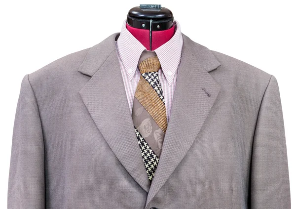 Pink woolen jacket with shirt and tie close up — Stock Photo, Image