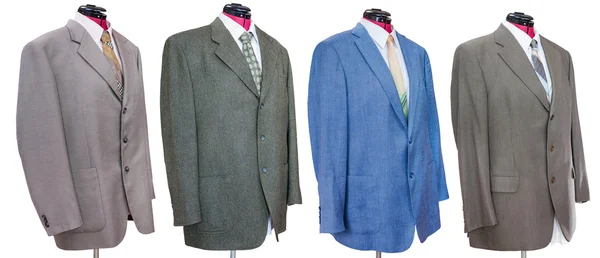 Varias chaquetas con camisas y corbatas aisladas — Foto de Stock